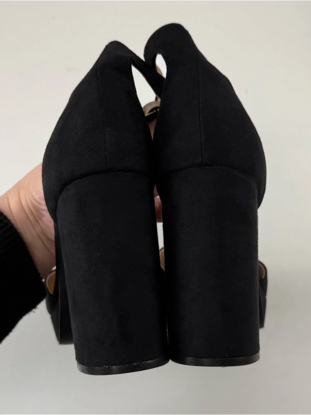 Sun + Stone Birdey Ankle Strap Block Heel Platform Pumps Womens 11M Black NEW